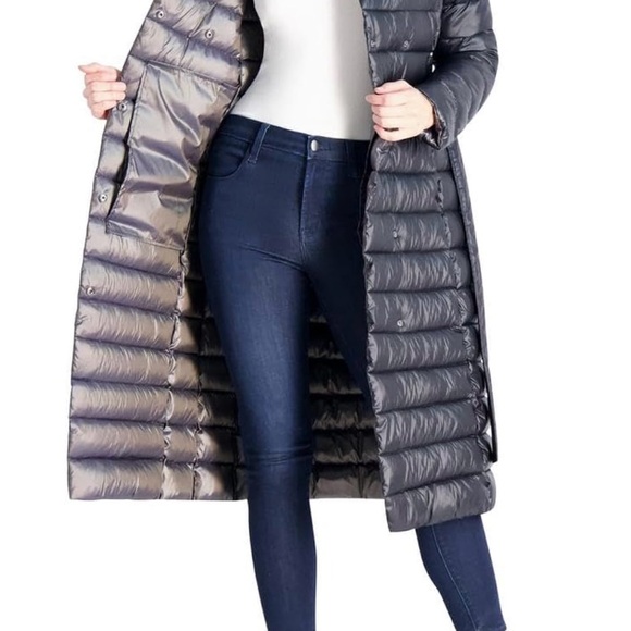 Via Spiga Black Quilted Puffer Coat - Picture 4 of 8